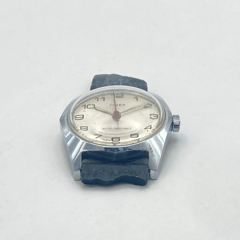 Vintage Timex Sprite Men's Watch 31mm 22519 02480 Silver Tone 1980 Manual Wind